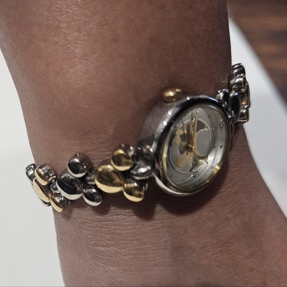 Disney Mickey Mouse Two-Tone Gold & Silver Women's Watch, New Battery - Picture 4 of 8
